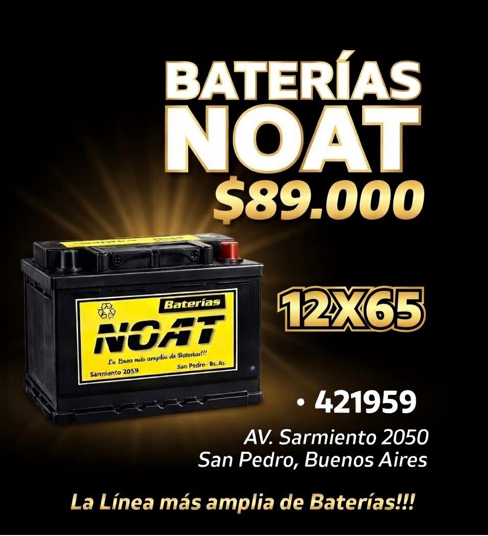 Batería NOAT 12x65 - $89.000